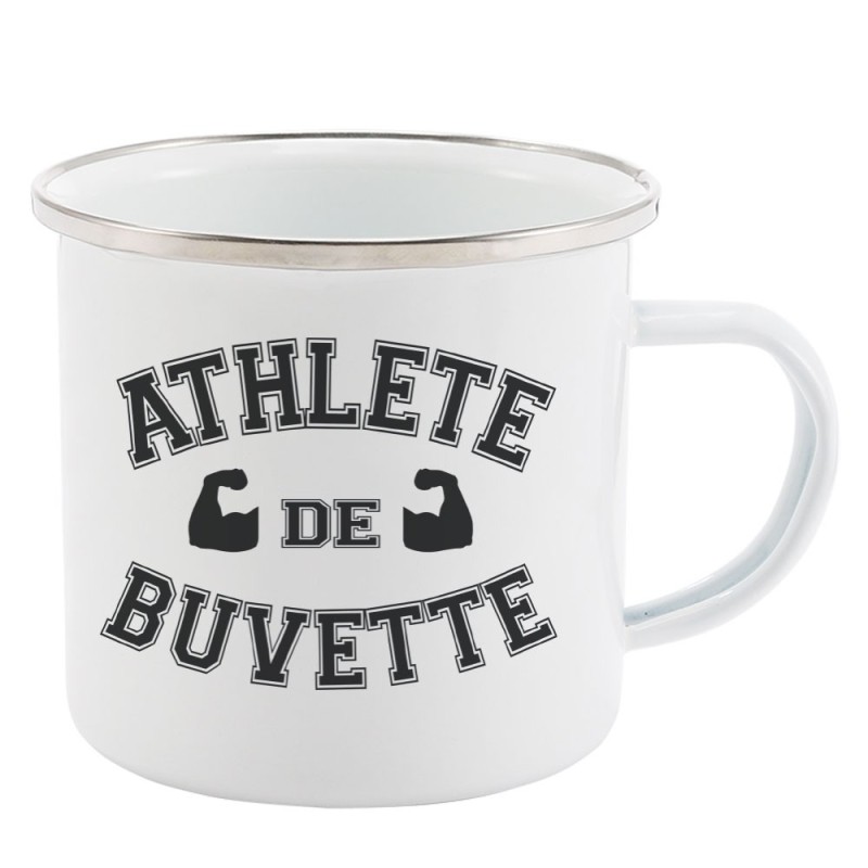 Mug Tasse Rétro en métal émaillé imprimé citation Athlète de buvette