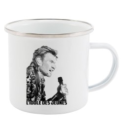 Mug Tasse Rétro en métal émaillé imprimé caricature Johnny H