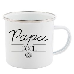 Mug Tasse Rétro en métal émaillé imprimé fête des pères Papa cool