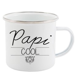 Mug Tasse Rétro en métal émaillé imprimé citation papi cool