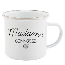 Mug Tasse Rétro en métal émaillé imprimé citation Madame connasse