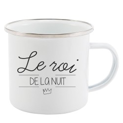 Mug Tasse Rétro en métal émaillé imprimé citation Le roi de la plage
