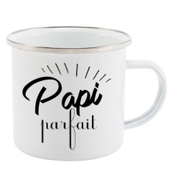 Mug Tasse Rétro en métal émaillé imprimé citation humour citation papi parfait