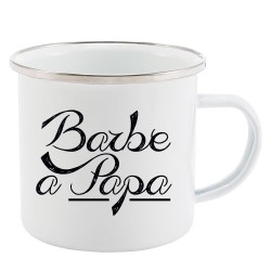 Mug Tasse Rétro en métal émaillé imprimé citation humour citation Barbe a papa