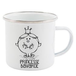 Mug Tasse Rétro en métal émaillé imprimé illustration princesse connasse