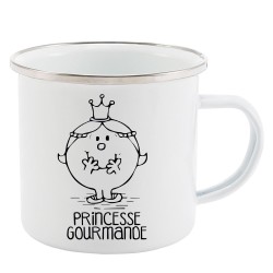 Mug Tasse Rétro en métal émaillé imprimé illustration princesse gourmande