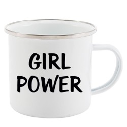 Mug Tasse Rétro en métal émaillé imprimé humour citation Girl power