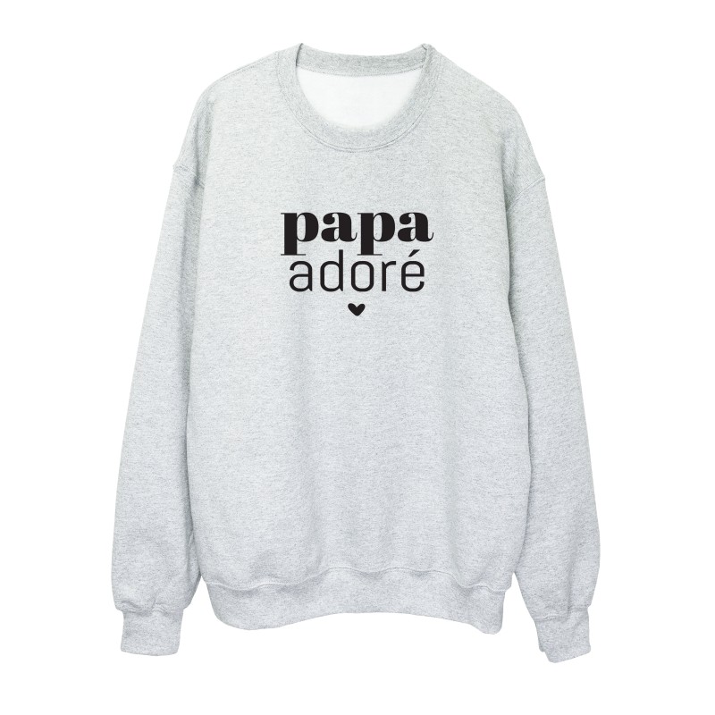 Sweat shirt imprimé citation humour fête des pères Papa adoré