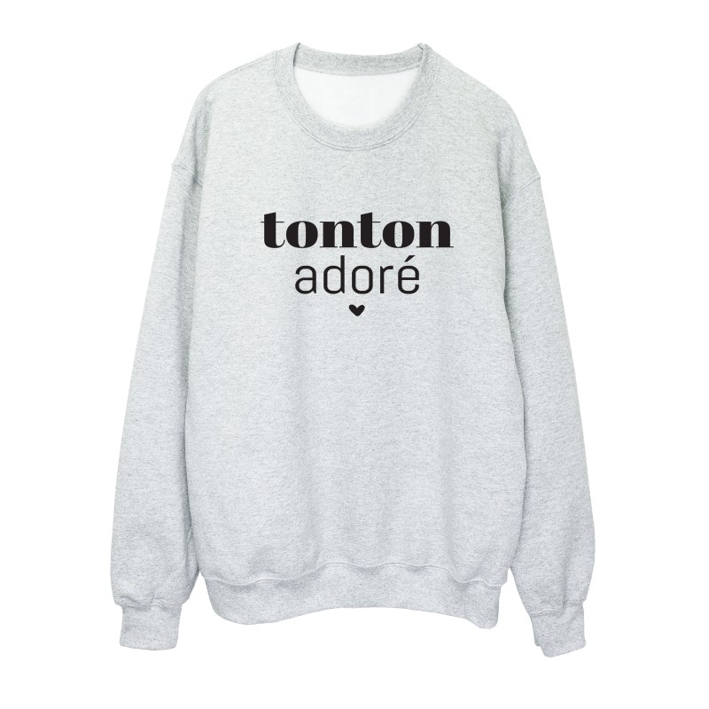 Sweat shirt imprimé citation humour Tonton adoré