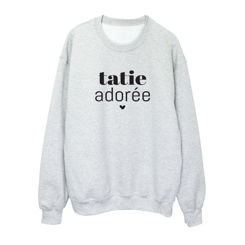 Sweat shirt imprimé citation humour Tatie adorée