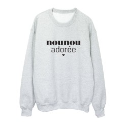 Sweat shirt imprimé citation humour nounou adorée
