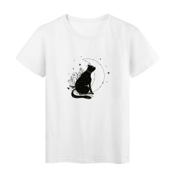 T-Shirt imprimé en France humour citation illustration chat lune