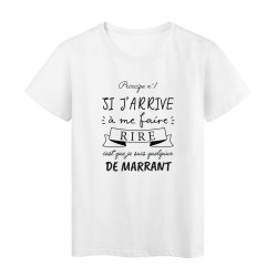 T-Shirt imprimé humour citation Principe numéro 1 si j'arrive a me faire rire c'est que je suis quelqu'un de marrant