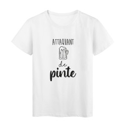 T-Shirt imprimé humour citation Attaquant de pinte