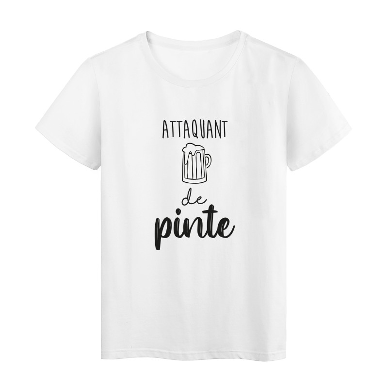 T-Shirt imprimé humour citation Attaquant de pinte