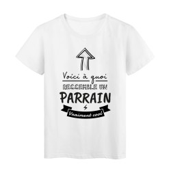 T-Shirt imprimé humour citation Voici a quoi ressemble un parrain vraiment cool