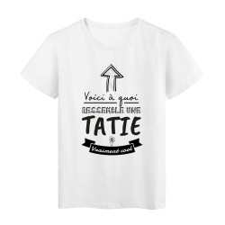 T-Shirt imprimé humour citation Voici a quoi ressemble une tatie vraiment cool