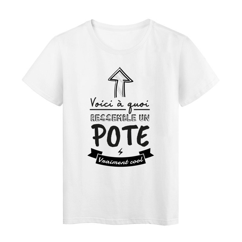 T-Shirt imprimé humour citation Voici a quoi ressemble un pote vraiment cool