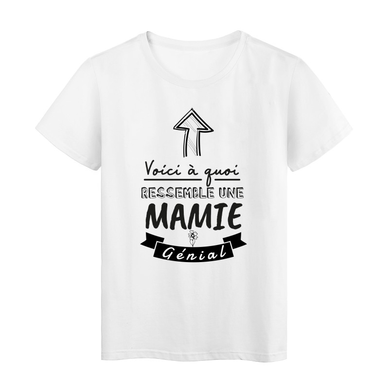 T-Shirt imprimé humour citation Voici a quoi ressemble une mamie vraiment cool