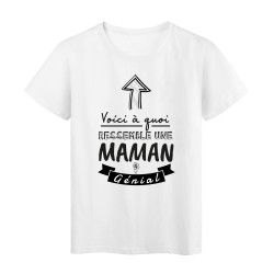 T-Shirt imprimé humour citation Voici a quoi ressemble une maman vraiment cool