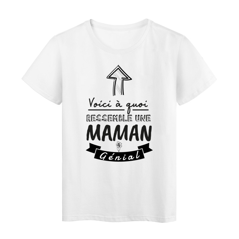 T-Shirt imprimé humour citation Voici a quoi ressemble une maman vraiment cool