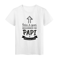 T-Shirt imprimé humour citation Voici a quoi ressemble un papi vraiment cool