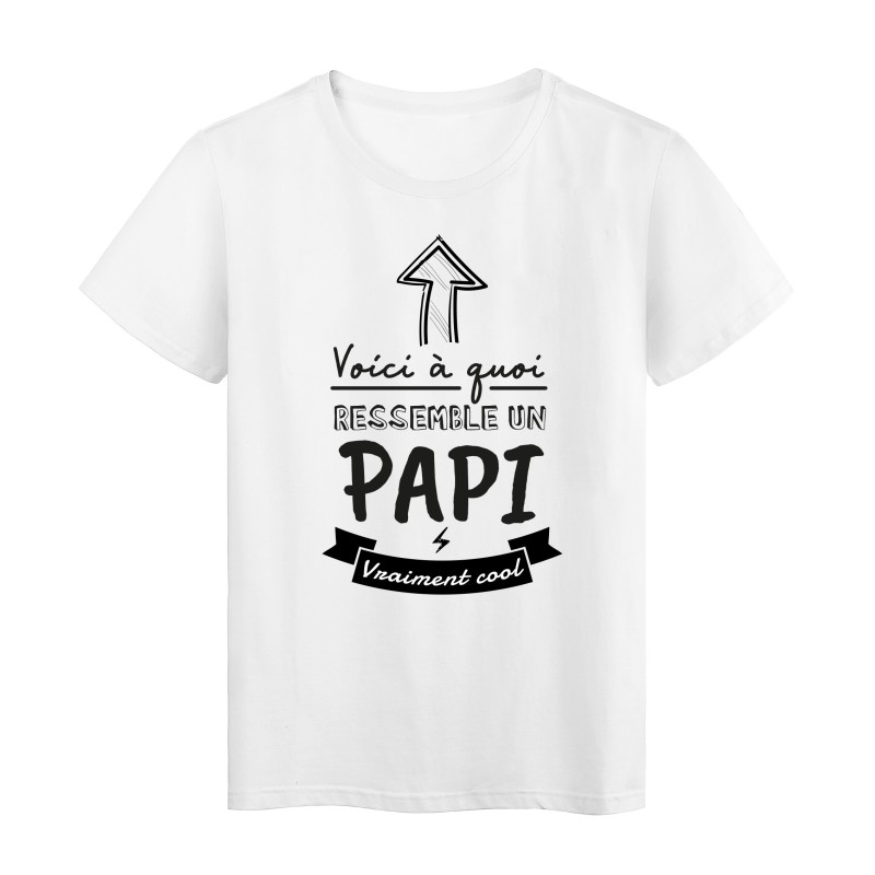 T-Shirt imprimé humour citation Voici a quoi ressemble un papi vraiment cool