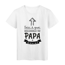 T-Shirt imprimé humour citation Voici a quoi ressemble un papa vraiment cool