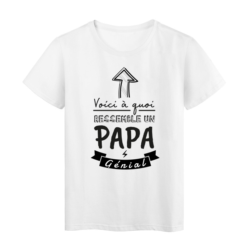 T-Shirt imprimé humour citation Voici a quoi ressemble un papa vraiment cool