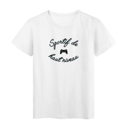 T-Shirt imprimé humour citation Sportif de haut niveau gamer