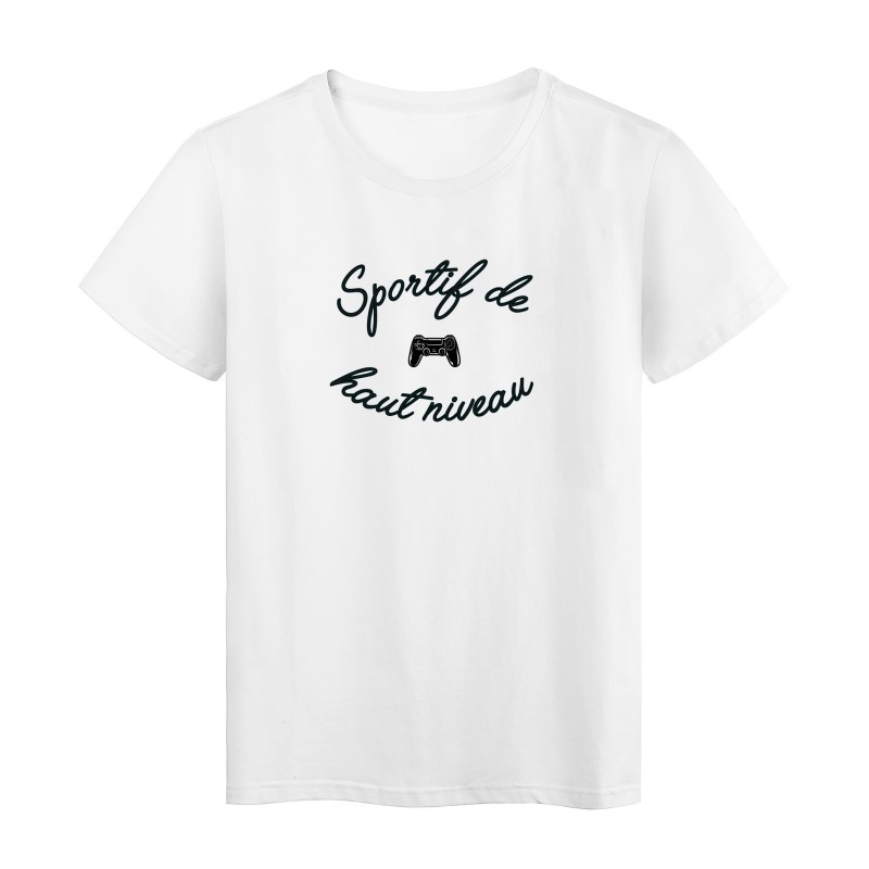 T-Shirt imprimé humour citation Sportif de haut niveau gamer