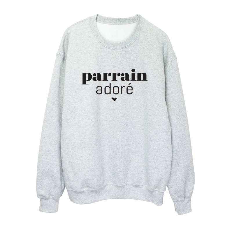 Sweat shirt imprimé citation humour Parrain adoré