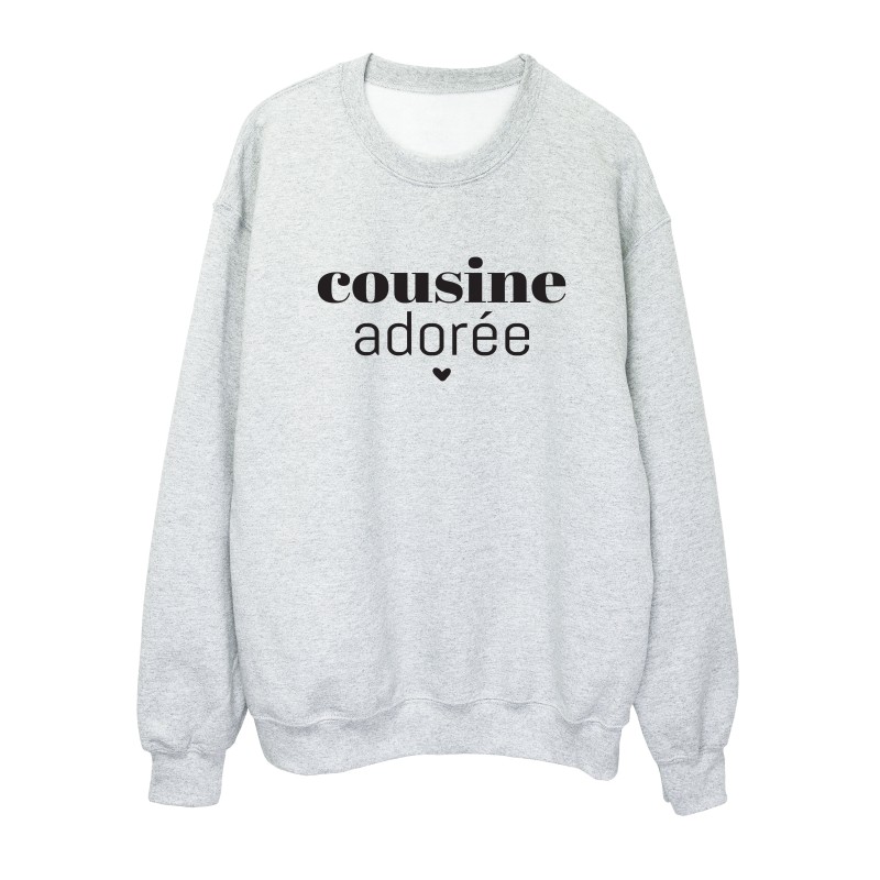 Sweat shirt imprimé citation humour Cousine adorée