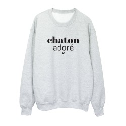 Sweat shirt imprimé citation humour Chaton adoré