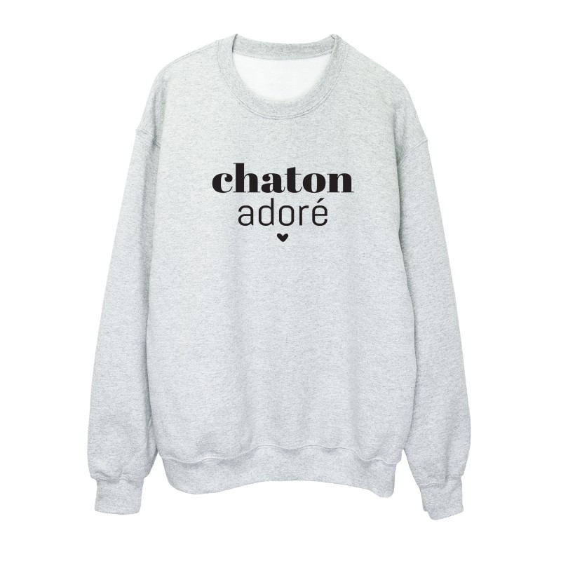Sweat shirt imprimé citation humour Chaton adoré