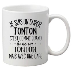 Mug tasse céramique imprimé citation Je suis un super tonton