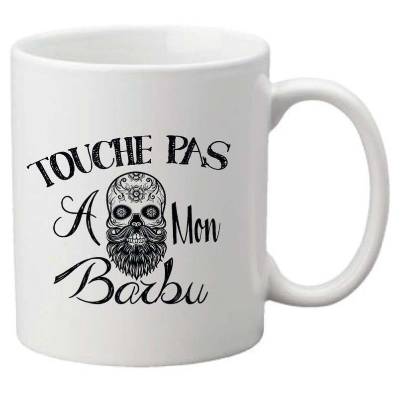 Mug tasse céramique imprimé citation humour Touche pas a mon barbu