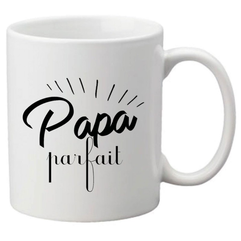 Mug tasse céramique imprimé citation Fête des pères Papa parfait