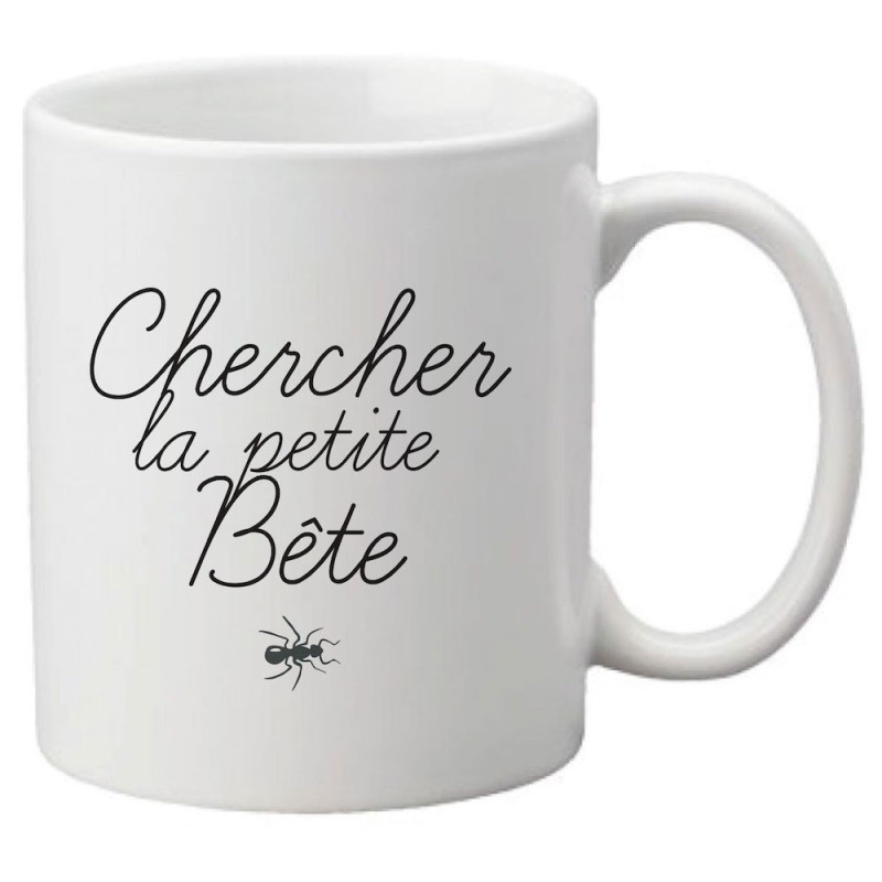 Mug tasse céramique imprimé citation Chercher la petite bête