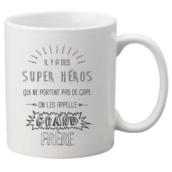 Mug tasse céramique imprimé citation illustration humour Il y a des super héros qui ne portent pas de cape on les appelle grand 