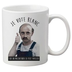 Mug tasse céramique imprimé citation je vote blanc