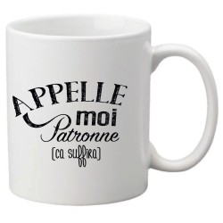 Mug tasse céramique imprimé citation appelle moi patronne ça suffira