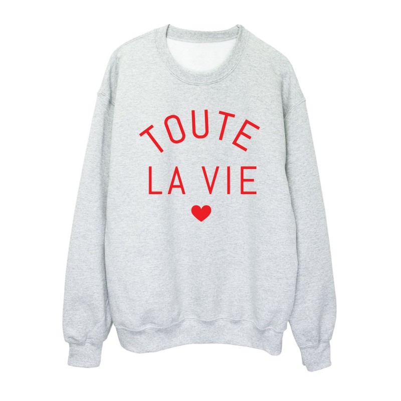 Sweat shirt imprimé citation Saint valentin Toute la vie