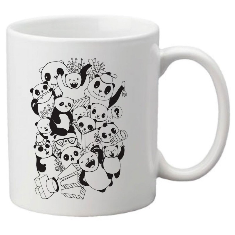 Mug tasse céramique imprimé citation Illustration panda