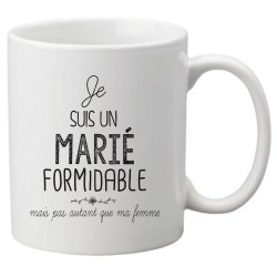 Mug tasse céramique imprimé citation Je suis un marié formidable mais pas autant que ma femme