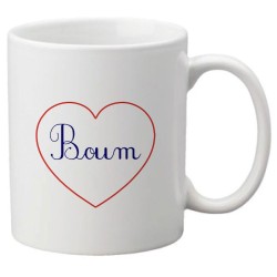 Mug tasse céramique imprimé citation illustration coeur boum