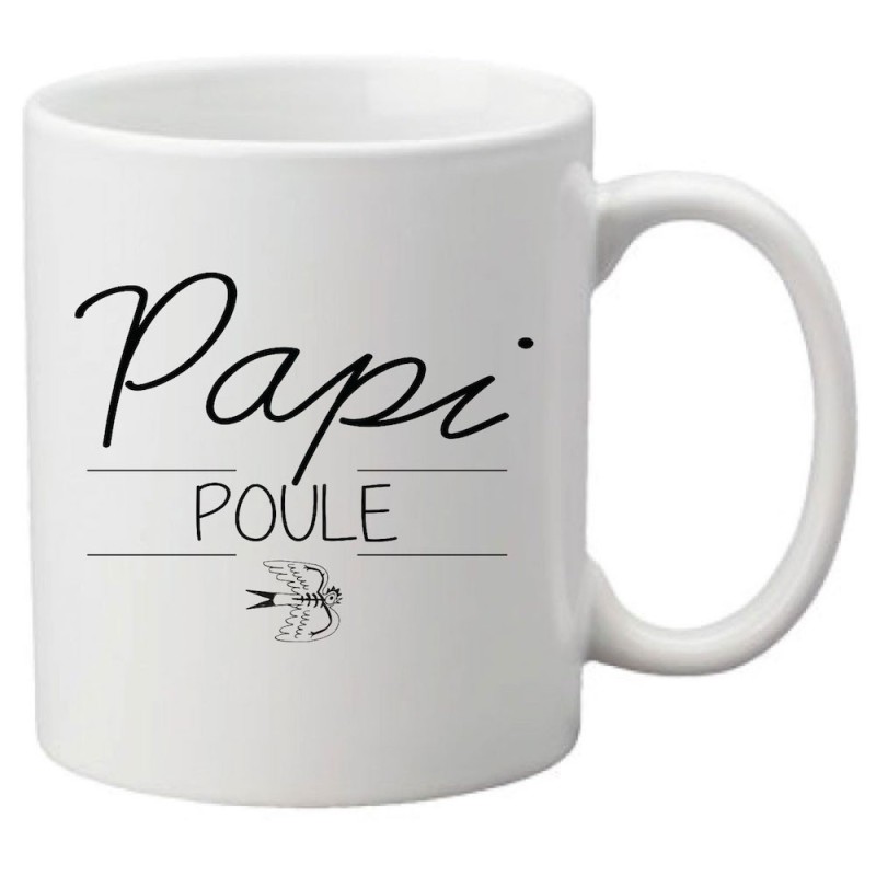 Mug tasse céramique imprimé citation illustration Papi poule