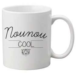 Mug tasse céramique imprimé citation illustration Nounou cool