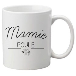 Mug tasse céramique imprimé citation Mamie poule