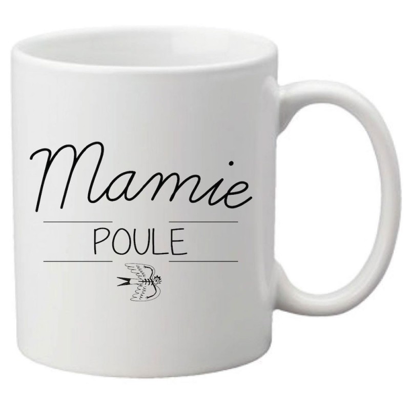 Mug tasse céramique imprimé citation Mamie poule
